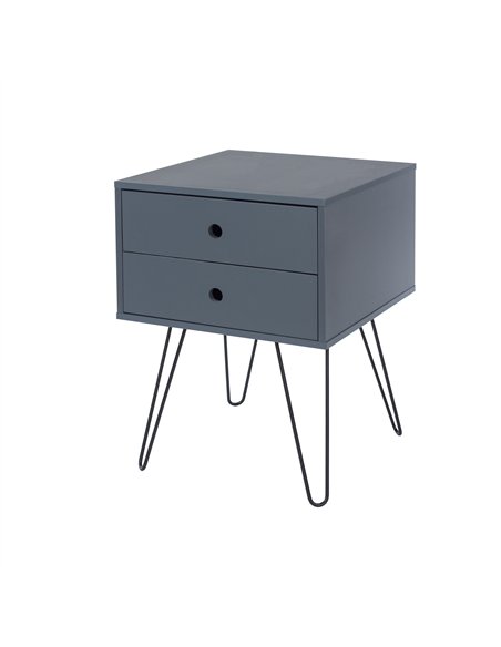 Core Products Options Blue telford, metal leg 2 drawer bedside cabinet, BSB710 - pic 116453 | FastDaddyshop