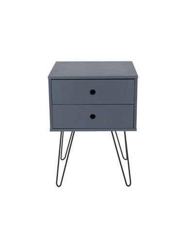 Core Products Options Blue telford, metal leg 2 drawer bedside cabinet, BSB710