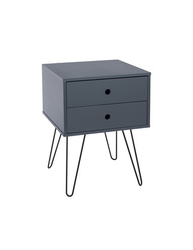 Core Products Options Blue telford, metal leg 2 drawer bedside cabinet, BSB710