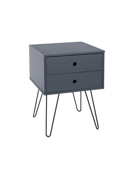 Core Products Options Blue telford, metal leg 2 drawer bedside cabinet, BSB710 - pic 116455 | FastDaddyshop