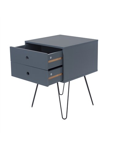 Core Products Options Blue telford, metal leg 2 drawer bedside cabinet, BSB710