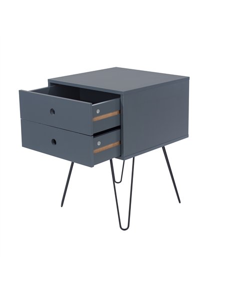 Core Products Options Blue telford, metal leg 2 drawer bedside cabinet, BSB710 - pic 116456 | FastDaddyshop