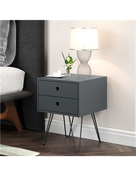 Core Products Options Blue telford, metal leg 2 drawer bedside cabinet, BSB710 - pic 116457 | FastDaddyshop