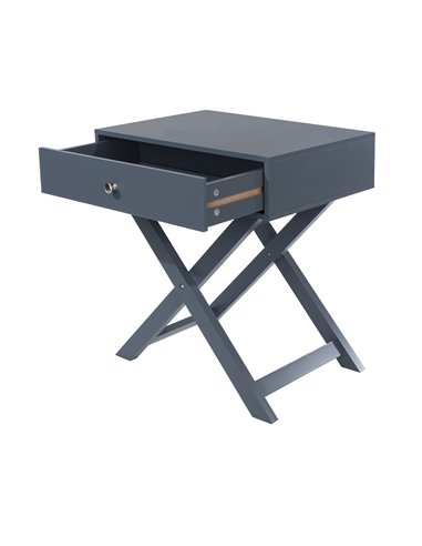 Core Products Options Blue X leg  1 drawer petite bedside cabinet, BSB810