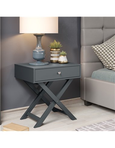 Core Products Options Blue X leg  1 drawer petite bedside cabinet, BSB810