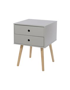 Core Products Options Grey scandia, 2 drawer & wood legs bedside cabinet , BSG110