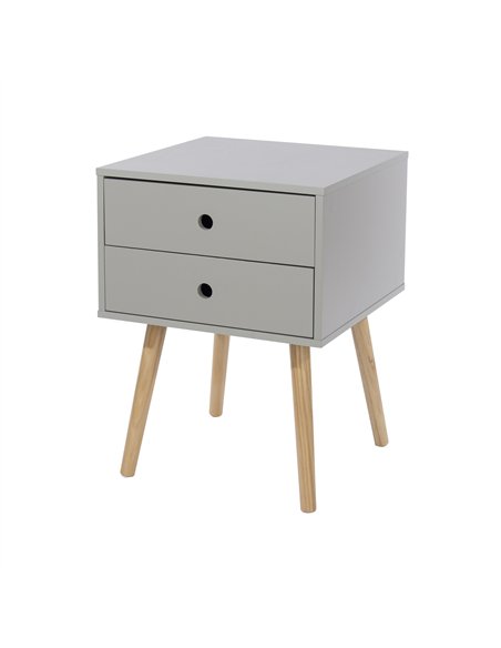 Core Products Options Grey scandia, 2 drawer & wood legs bedside cabinet , BSG110 - pic 116467 | FastDaddyshop
