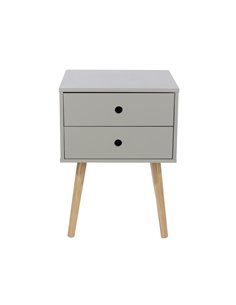 Core Products Options Grey scandia, 2 drawer & wood legs bedside cabinet , BSG110 2