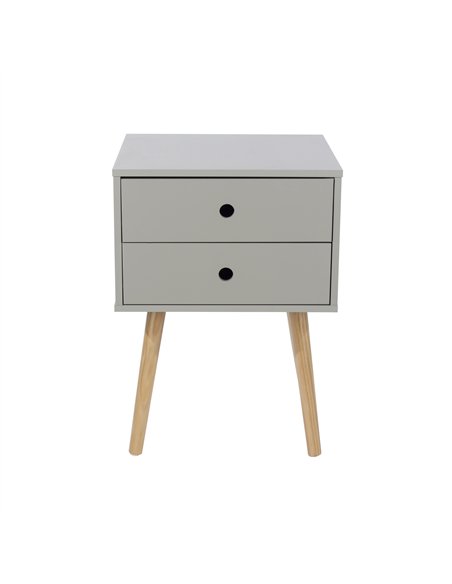 Core Products Options Grey scandia, 2 drawer & wood legs bedside cabinet , BSG110 - pic 116468 | FastDaddyshop