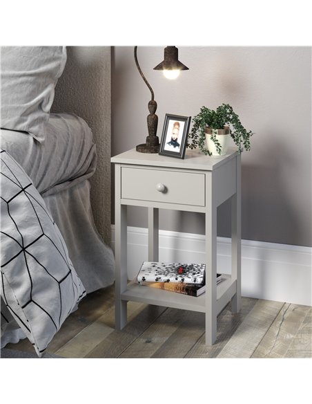 Core Products Options Grey shaker, 1 drawer petite bedside cabinet, BSG409 - pic 116478 | FastDaddyshop