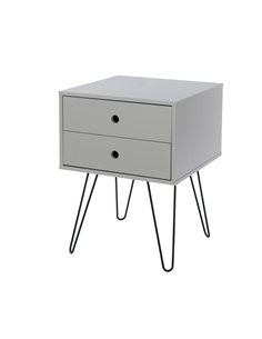 Core Products Options Grey telford, metal leg 2 drawer bedside cabinet, BSG710