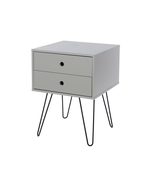Core Products Options Grey telford, metal leg 2 drawer bedside cabinet, BSG710 - pic 116481 | FastDaddyshop