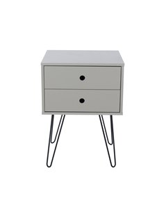 Core Products Options Grey telford, metal leg 2 drawer bedside cabinet, BSG710 2