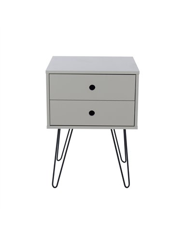 Core Products Options Grey telford, metal leg 2 drawer bedside cabinet, BSG710