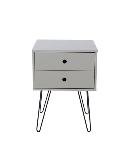 Core Products Options Grey telford, metal leg 2 drawer bedside cabinet, BSG710 - pic 116482 | FastDaddyshop