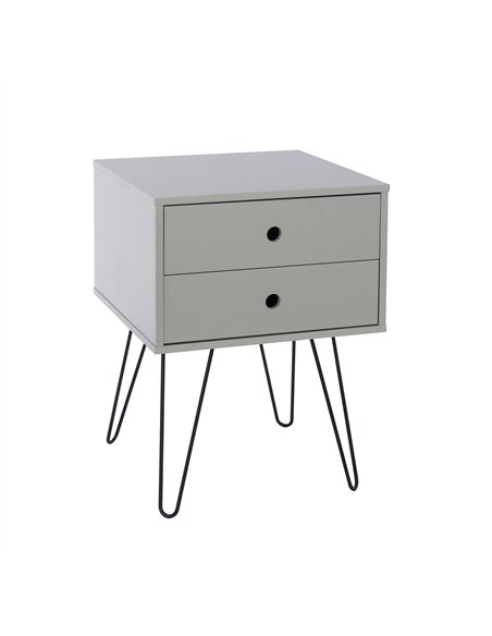 Core Products Options Grey telford, metal leg 2 drawer bedside cabinet, BSG710 - pic 116483 | FastDaddyshop