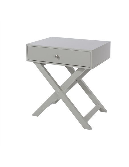 Core Products Options Grey X leg  1 drawer petite bedside cabinet, BSG810 - pic 116487 | FastDaddyshop
