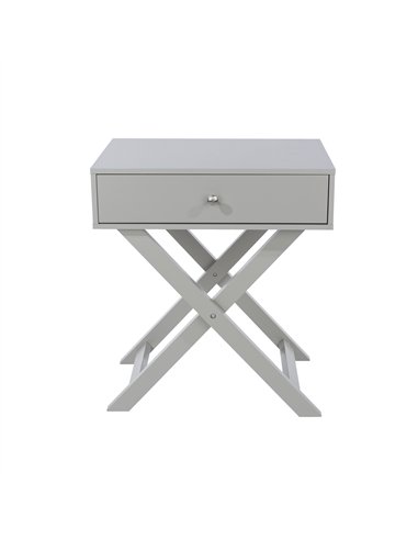Core Products Options Grey X leg  1 drawer petite bedside cabinet, BSG810
