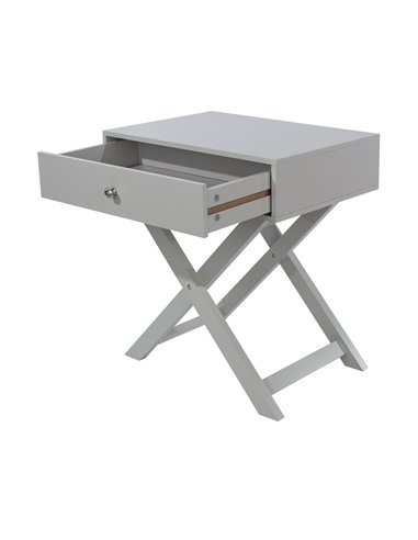 Core Products Options Grey X leg  1 drawer petite bedside cabinet, BSG810