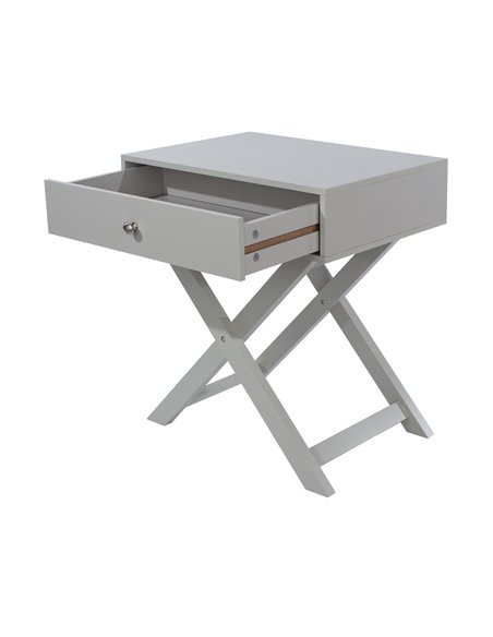 Core Products Options Grey X leg  1 drawer petite bedside cabinet, BSG810 - pic 116490 | FastDaddyshop