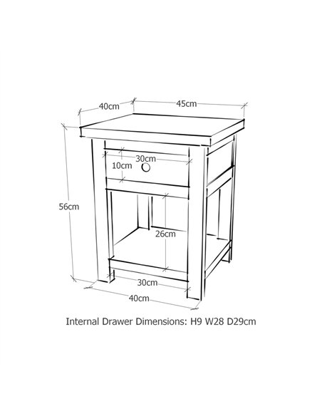Core Products Boston 1 drawer bedside cabinet, BT208 - pic 116498 | FastDaddyshop