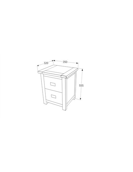Core Products Boston 2 drawer petite bedside cabinet, BT209 - pic 116504 | FastDaddyshop