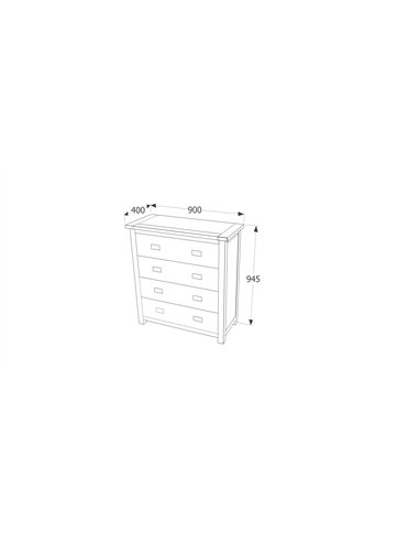 Core Products Boston 4 drawer chest, BT214