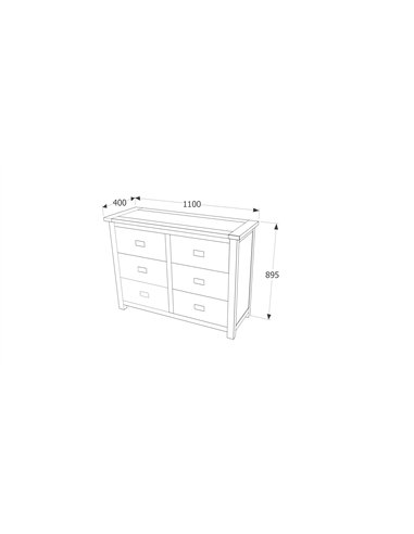 Core Products Boston 3+3 drawer wide chest, BT216