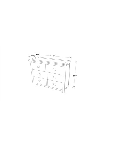 Core Products Boston 3+3 drawer wide chest, BT216 - pic 116530 | FastDaddyshop