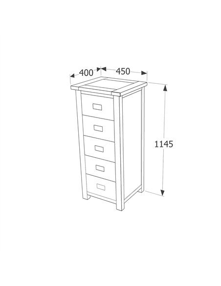 Core Products Boston 5 drawer narrow chest, BT217 - pic 116536 | FastDaddyshop
