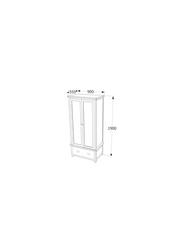 Core Products Boston 2 door, 1 drawer wardrobe, BT221