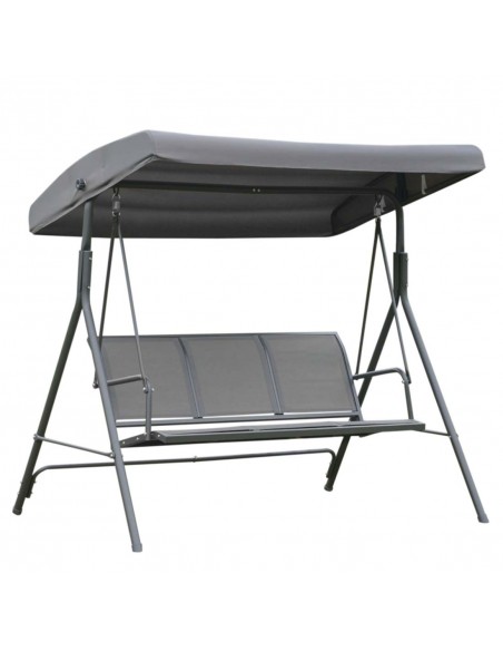 Outsunny 3 Seater Swing Chair Garden Swing Seat with Canopy Steel Frame, Grey - pic 11657 | FastDaddyshop