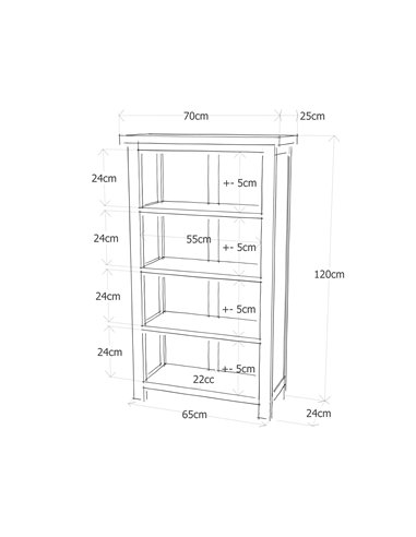 Core Products Boston 3 shelf narrow bookcase, BT313