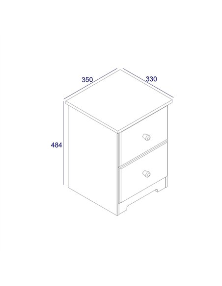 Core Products Colorado 2 drawer petite bedside cabinet, CL509 - pic 116585 | FastDaddyshop