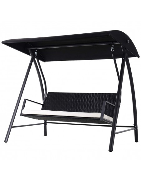 Outsunny Rattan Garden Swing Chair 3-Seater, Black - pic 11662 | FastDaddyshop