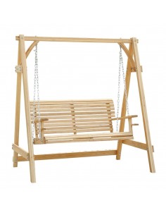 Outsunny 2-Seater Larch Wood Swing Chair Bench