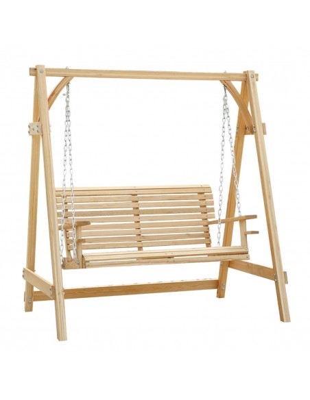 Outsunny 2-Seater Larch Wood Swing Chair Bench - pic 11663 | FastDaddyshop