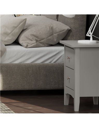 Core Products Como Grey 2 petite drawer bedside cabinet , CMG509