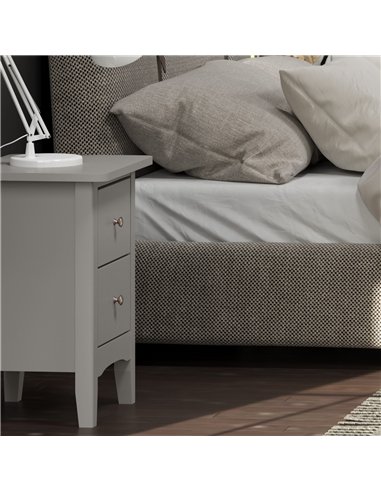 Core Products Como Grey 2 drawer bedside cabinet , CMG510