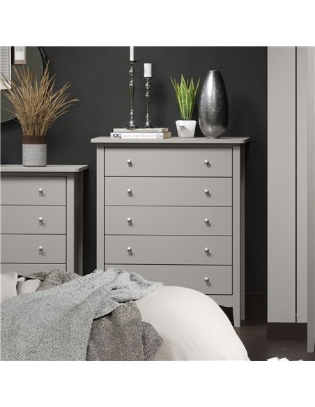 Core Products Como Grey 5 drawer chest, CMG515 - pic 116673 | FastDaddyshop