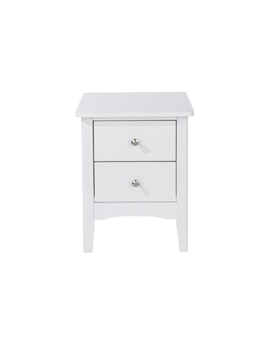Core Products Como White 2 petite drawer bedside cabinet , CMW509