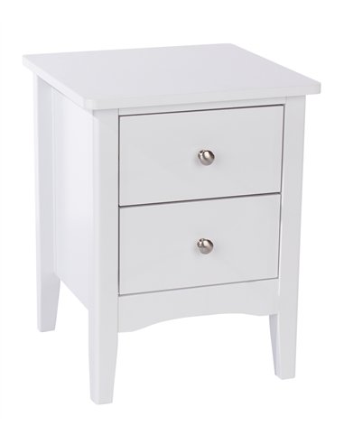 Core Products Como White 2 petite drawer bedside cabinet , CMW509
