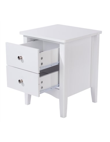 Core Products Como White 2 petite drawer bedside cabinet , CMW509
