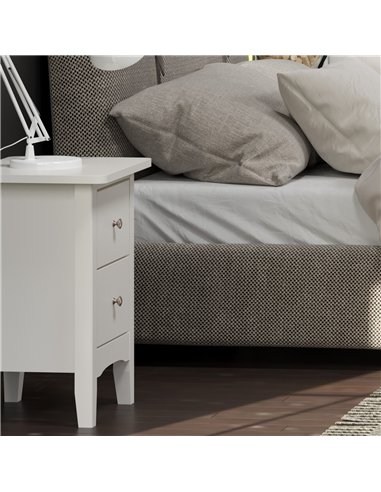 Core Products Como White 2 petite drawer bedside cabinet , CMW509