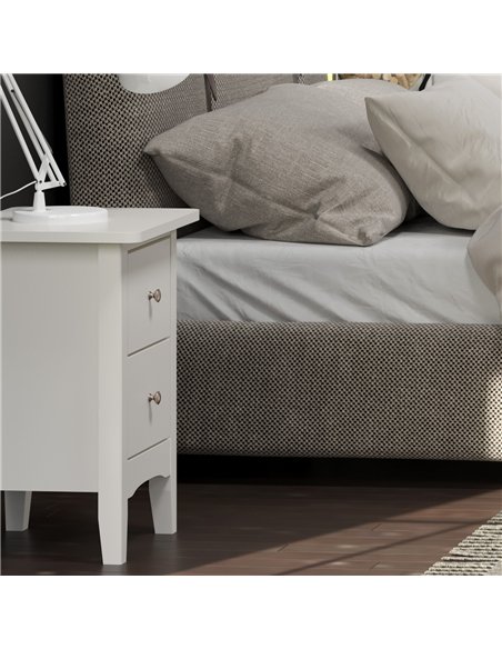 Core Products Como White 2 petite drawer bedside cabinet , CMW509 - pic 116686 | FastDaddyshop