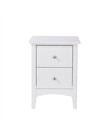 Core Products Como White 2 drawer bedside cabinet , CMW510