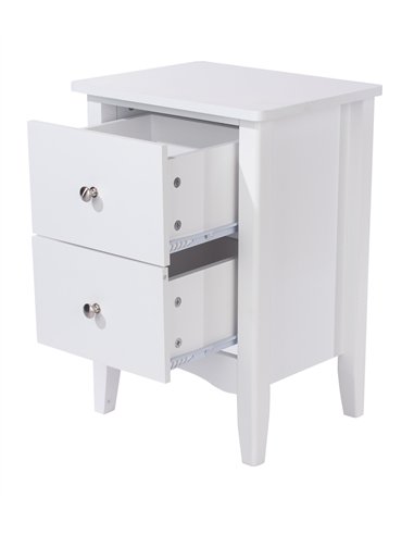 Core Products Como White 2 drawer bedside cabinet , CMW510