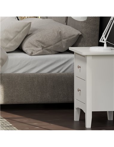 Core Products Como White 2 drawer bedside cabinet , CMW510