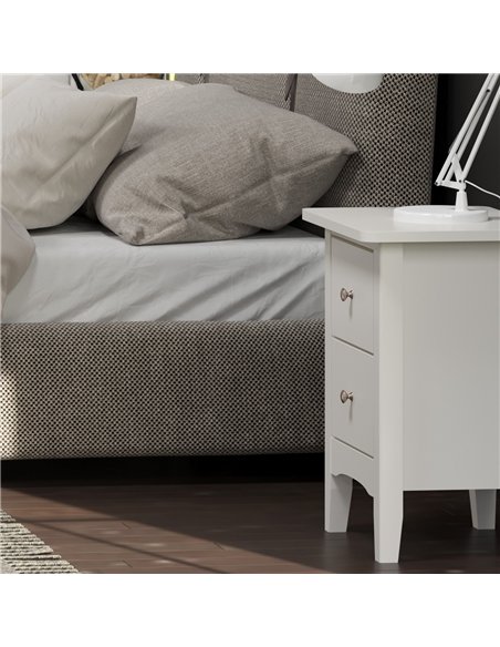 Core Products Como White 2 drawer bedside cabinet , CMW510 - pic 116692 | FastDaddyshop