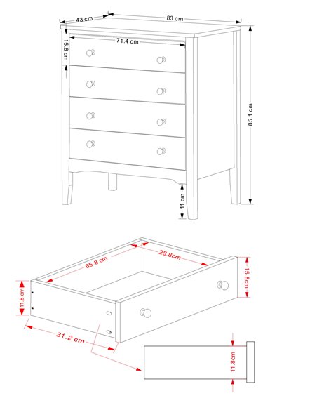 Core Products Como White 4 drawer chest, CMW514 - pic 116699 | FastDaddyshop